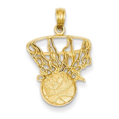 Swoosh Basketball and Net Pendant 14k Gold C3780, MPN: C3780, 637218020331