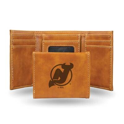 NHL New Jersey Devils Brown Faux Leather Trifold Wallet GC7843, MPN: GC7843, 767345901408