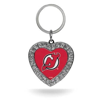 NHL New Jersey Devils Rhinestone Heart Key Ring GC7977, MPN: GC7977, 94746940447