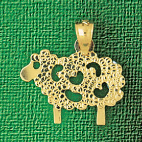 Dazzlers Jewelry Sheep Farm Animal Pendant Necklace Charm Bracelet in Yellow, White or Rose Gold 26…