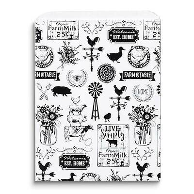 Farm Pattern Pack of 125 Paper 8.5x11 Flat Merchandise Bags JT5108-FARM, MPN: JT5108-FARM,