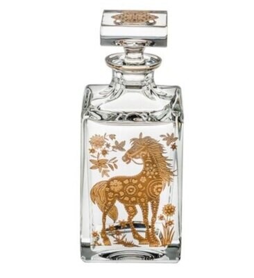 Vista Alegre Golden Whisky Decanter With Gold Horse 48004149, MPN: 48004149,