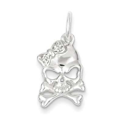 Skull Charm Sterling Silver Diamond QC5152, MPN: QC5152, 883957912387