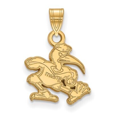 University of Miami Small Pendant 14k Yellow Gold 4Y044UMF, MPN: 4Y044UMF, 886774882161