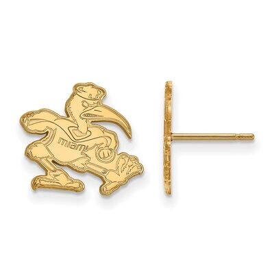 University of Miami Small Post Earring Gold-plated Silver GP051UMF, MPN: GP051UMF, 886774947877