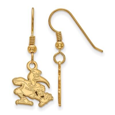 University of Miami Small Dangle Earring Wire Gold-plated Silver GP049UMF, MPN: GP049UMF, 886774947…