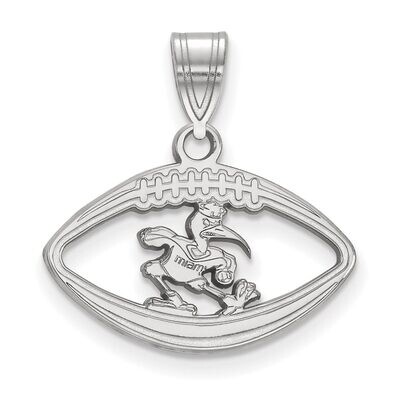 University of Miami Pendant in Football Sterling Silver SS059UMF, MPN: SS059UMF, 886774723860