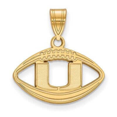 University of Miami Pendant in Football Gold-plated Silver GP018UMF, MPN: GP018UMF, 886774923031