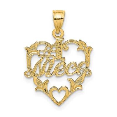 #1 Niece In Heart Charm 14k Gold D3968, MPN: D3968, 637218023738