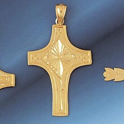 Dazzlers Jewelry Cross Pendant Necklace Charm Bracelet in Yellow, White or Rose Gold 8238, MPN: DZ-…