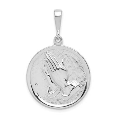 Praying Hands &amp; Serenity Prayer Pendant 14k White Gold C1308W, MPN: C1308W, 883957344607