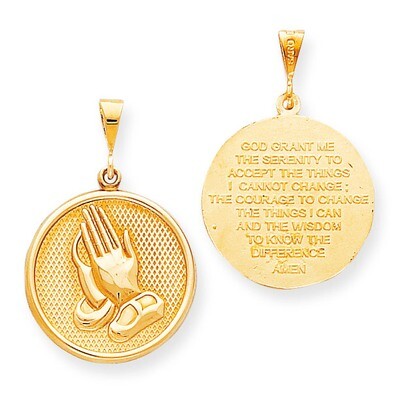 Praying Hands Reversible with Serenity Prayer Pendant 10k Gold 10C327, MPN: 10C327, 883957500362