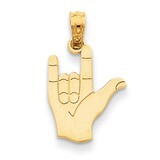 I Love You Hand Sign Language Pendant 14k Gold C3055, MPN: C3055, 637218009015