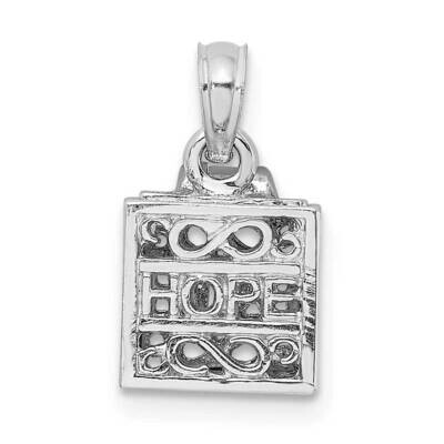 Prayer Box with Faith Hope Charm 14k White Gold 3-D D986W, MPN: D986W, 637218152803