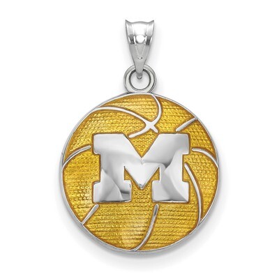 University of Michigan Enameled Basketball Pendant Sterling Silver SS509UM, MPN: SS509UM, 634401504…