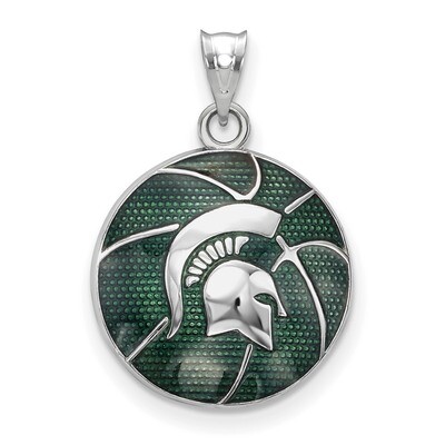 Michigan State University Enameled Basketball Pendant Sterling Silver SS509MIS, MPN: SS509MIS, 6344…