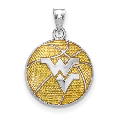 West Virginia Univ. Enameled Basketball Pendant Sterling Silver SS509WVU, MPN: SS509WVU, 6344014545…