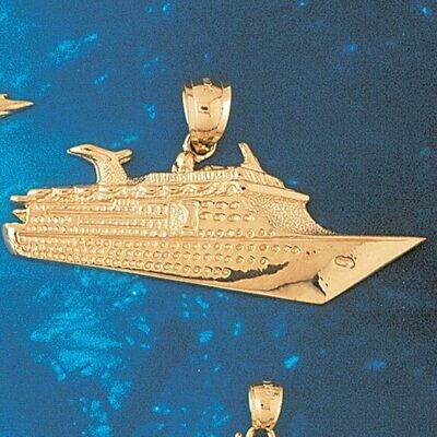 Dazzlers Jewelry Cruise Ship Pendant Necklace Charm Bracelet in Yellow, White or Rose Gold 1299, MP…