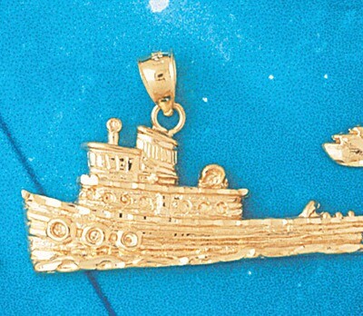 Dazzlers Jewelry Cruise Ship Pendant Necklace Charm Bracelet in Yellow, White or Rose Gold 1309, MP…