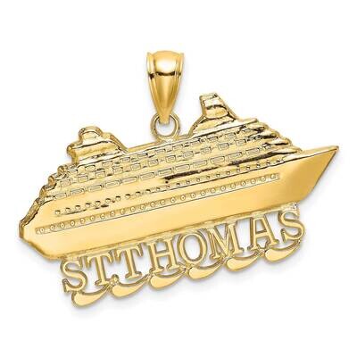 St. Thomas Cruise Ship Charm 14k Gold 2-D K8200, MPN: K8200, 637218088959