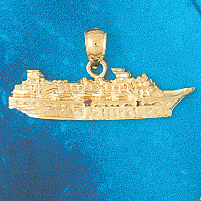 Dazzlers Jewelry Cruise Ship Pendant Necklace Charm Bracelet in Yellow, White or Rose Gold 1308, MP…
