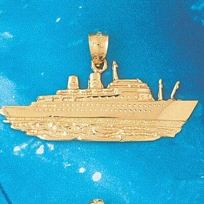 Dazzlers Jewelry Cruise Ship Pendant Necklace Charm Bracelet in Yellow, White or Rose Gold 1303, MP…