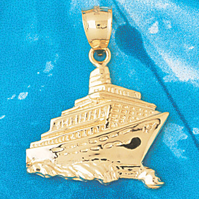 Dazzlers Jewelry Cruise Ship Pendant Necklace Charm Bracelet in Yellow, White or Rose Gold 1302, MP…