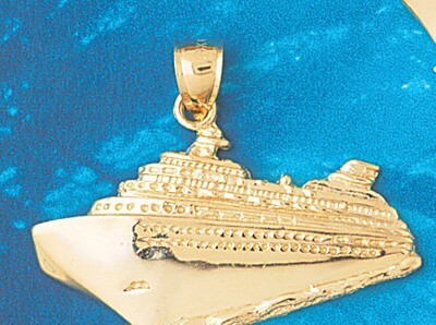 Dazzlers Jewelry Cruise Ship Pendant Necklace Charm Bracelet in Yellow, White or Rose Gold 1300, MP…