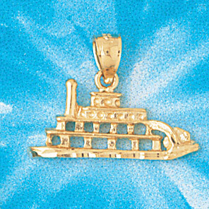 Dazzlers Jewelry Cruise Ship Pendant Necklace Charm Bracelet in Yellow, White or Rose Gold 1295, MP…