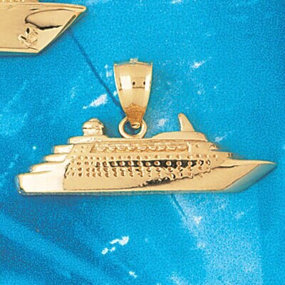 Dazzlers Jewelry Cruise Ship Pendant Necklace Charm Bracelet in Yellow, White or Rose Gold 1289, MP…