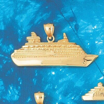Dazzlers Jewelry Cruise Ship Pendant Necklace Charm Bracelet in Yellow, White or Rose Gold 1286, MP…