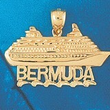 Dazzlers Jewelry Cruise Ship Bermuda Pendant Necklace Charm Bracelet in Yellow, White or Rose Gold …