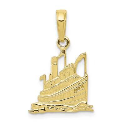 Cruise Ship Pendant 10k Gold 10D2966, MPN: 10D2966,