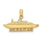 Bahamas Cruise Ship Charm 14k Gold 2-D K7596, MPN: K7596, 637218142255