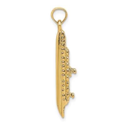 Cruise Ship Charm 14k Gold 3-D Polished K8226, MPN: K8226, 637218110902