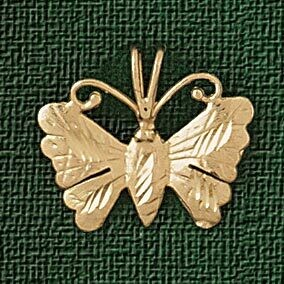 Dazzlers Jewelry Butterfly Pendant Necklace Charm Bracelet in Yellow, White or Rose Gold 3107, MPN:…