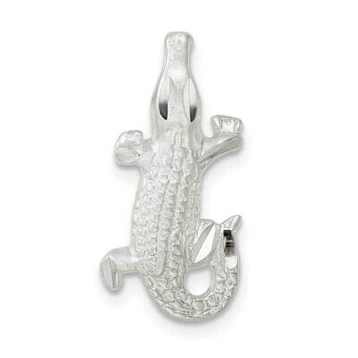Satin &amp; Polished Diamond-Cut Alligator Chain Slide Sterling Silver QC11093, MPN: QC11093,