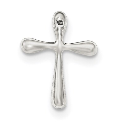 Diamond Cross Chain Slide Sterling Silver Polished QC8117, MPN: QC8117,