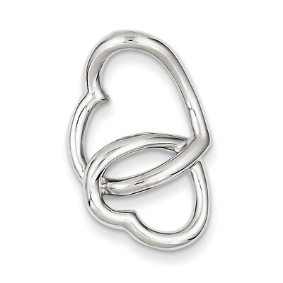 Double Heart Slide Pendant Sterling Silver QP2787, MPN: QP2787, 883957530451