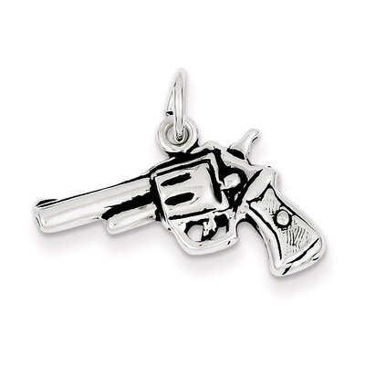 Pistol Charm Antiqued Sterling Silver QC7610, MPN: QC7610, 883957548517