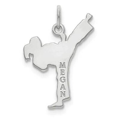 Laser Polished Name Karate Charm Sterling Silver Rhodium-plated XNA704SS, MPN: XNA704SS,