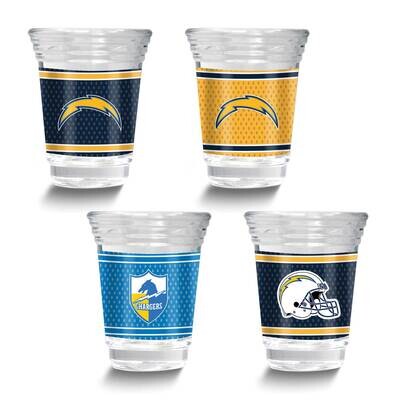 NFL Los Angeles Chargers 4-piece Shot Glass Set GM26125-CHA, MPN: GM26125-CHA, 737538033469