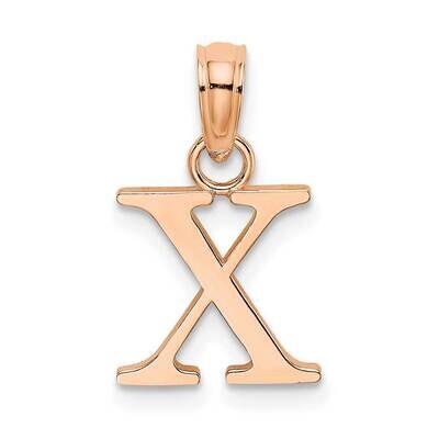 X Block Initial Charm 14k Rose Gold Polished K6423RX, MPN: K6423RX, 637218161614