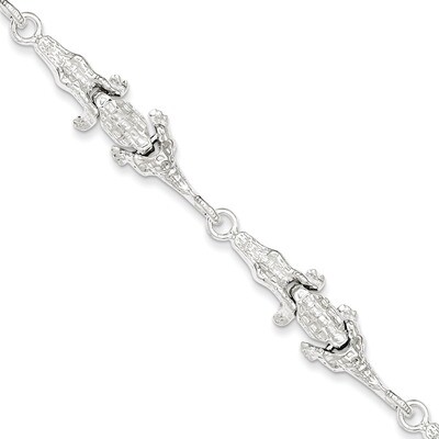 7 Inch Alligator Bracelet Sterling Silver QA9-7, MPN: QA9-7, 883957903002