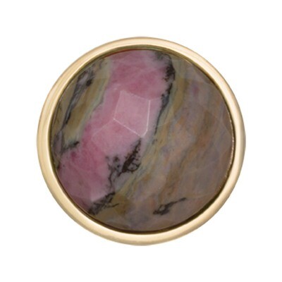 Nikki Lissoni Faceted Rhodonite Gold-Plated 23mm Coin C1330GS, MPN: C1330GS, 8718627468180