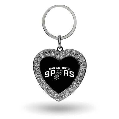 NBA San Antonio Spurs Rhinestone Heart Key Ring GC7926, MPN: GC7926, 767345427502