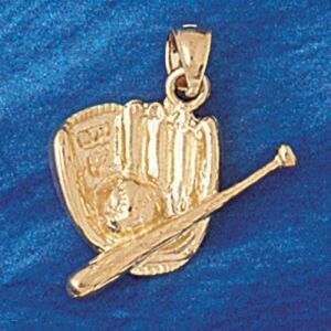 Dazzlers Jewelry Baseball Mitt Glove Pendant Necklace Charm Bracelet in Yellow, White or Rose Gold …