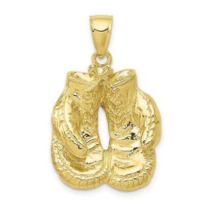 Open-Backed Boxing Gloves Pendant 10k Gold Solid Polished 10C2644, MPN: 10C2644,