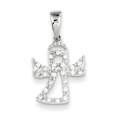 Cubic Zirconia Angel Pendant Sterling Silver QC7898, MPN: QC7898, 883957568423