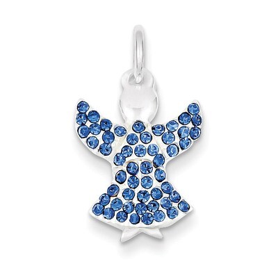 Sterling Silver with Stellux Crystal Angel Pendant QP1085